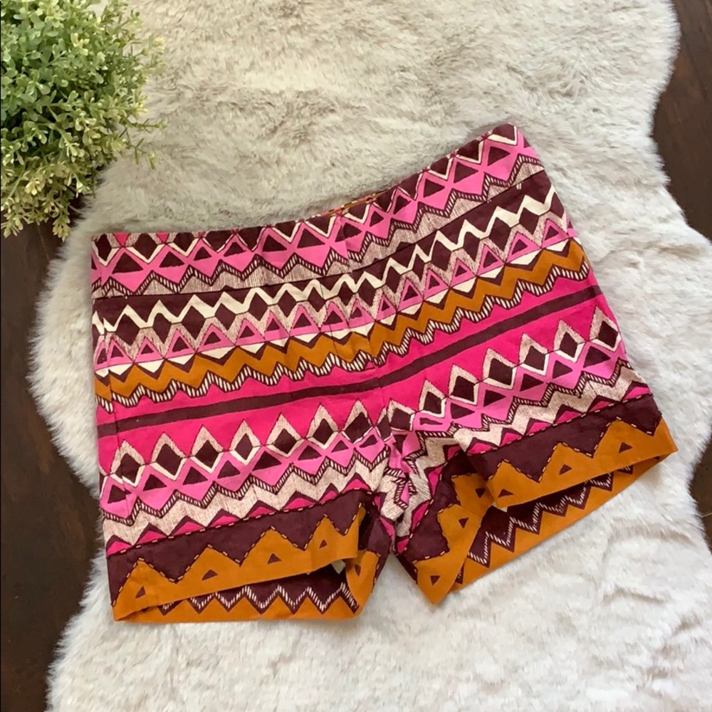 Loft tribal print linen shorts